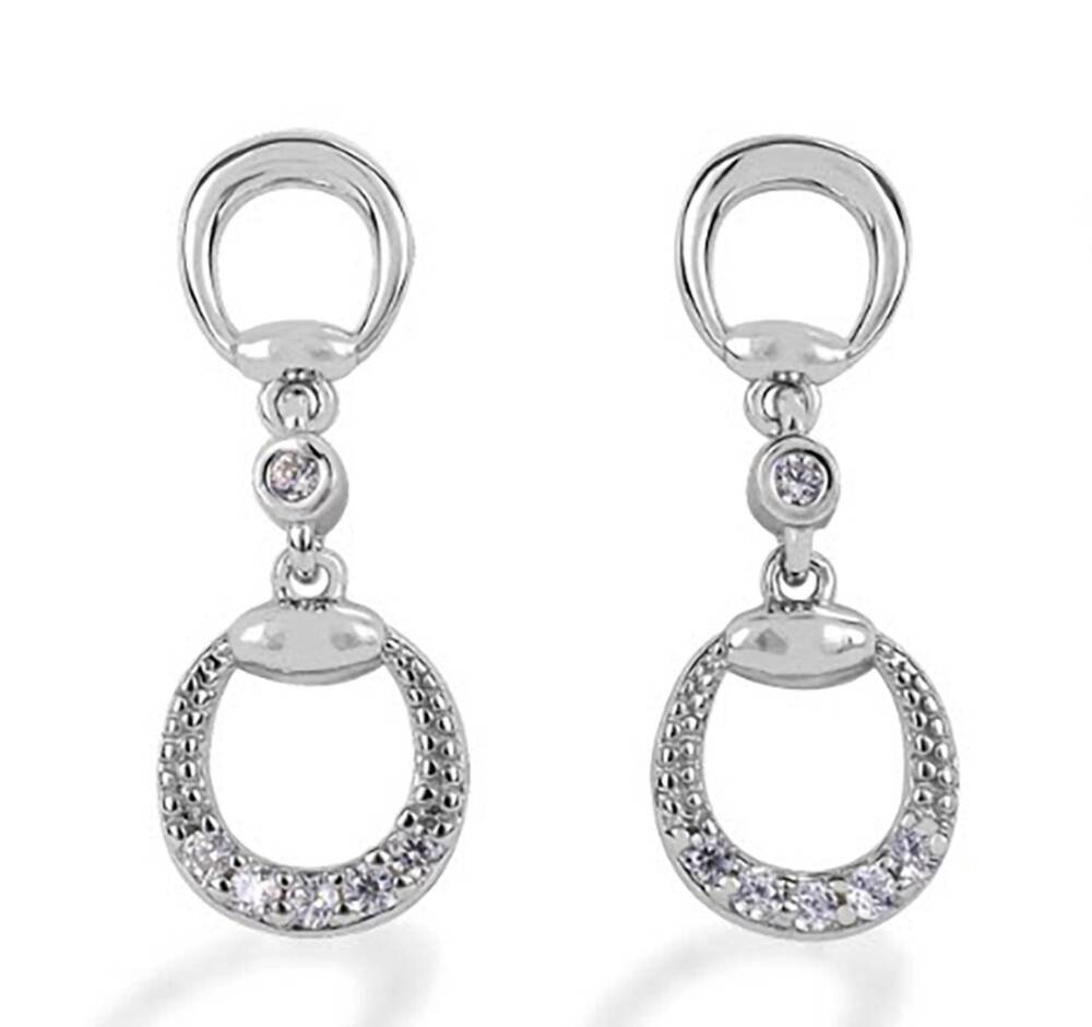 NEW KELLY HERD JEWELRY women's eggbutt dangle earrings in silver/clear